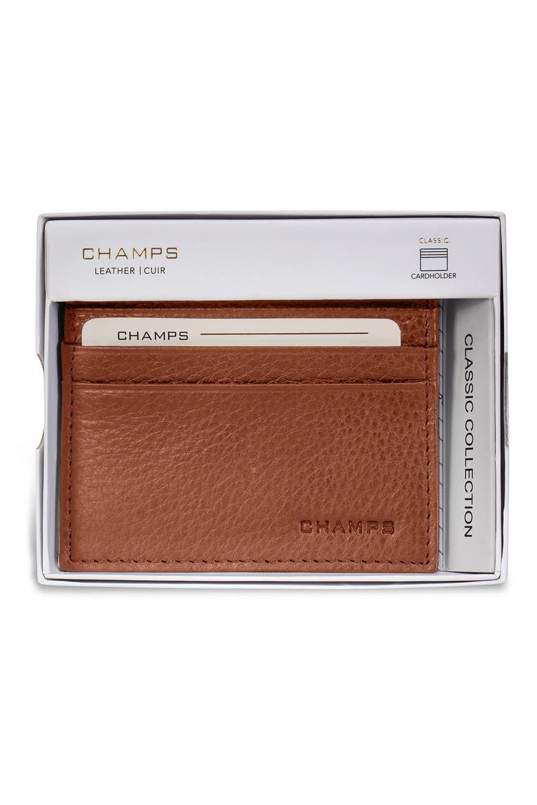 Slim Leather Card Wallet, Alternate, color, BROWN