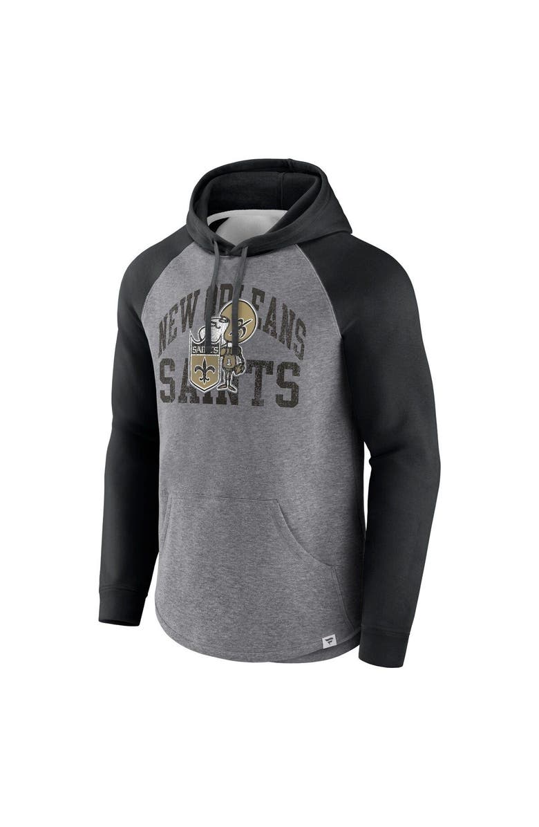 FANATICS Men's Fanatics Branded Heather Gray New Orleans Saints Favorite Arch Raglan Pullover Hoodie, Alternate, color, Heather Gray