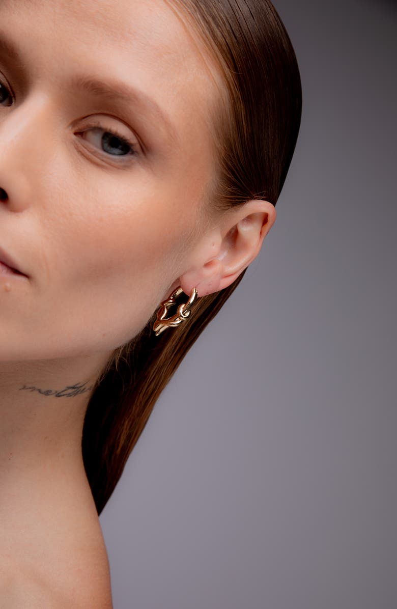 YOJ Knotted Maxi Hoops In Gold, Alternate, color, Gold