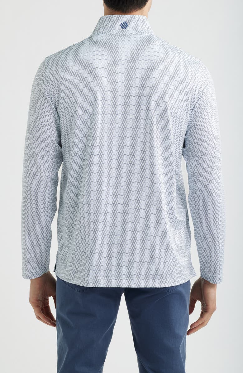 Johnston & Murphy XC+<sup>™</sup> Performance Game Day Goal Post Print Button-Up Shirt, Alternate, color, Navy