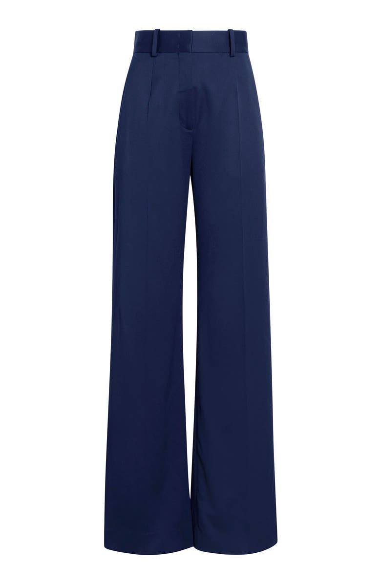 Another Tomorrow WIDE LEG SUIT PANT, Alternate, color, Navy