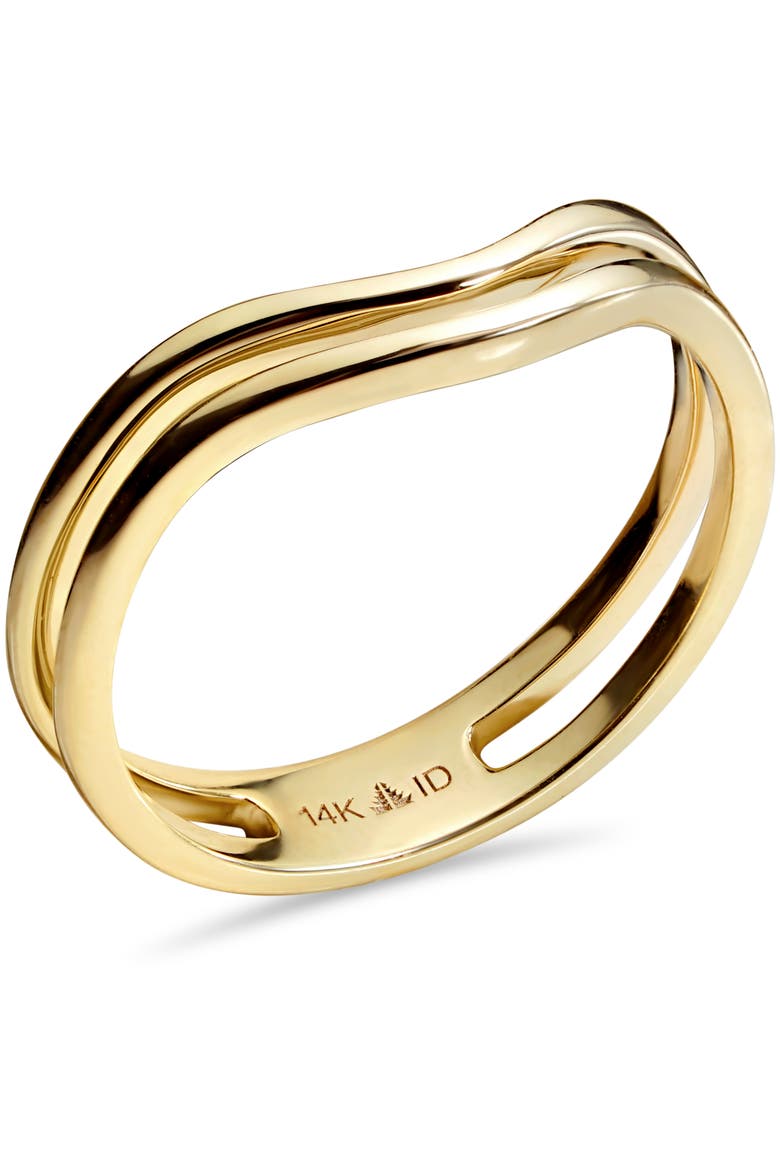 Chevron Ring in 14K Gold,4mm, Alternate, color, Yellow Gold