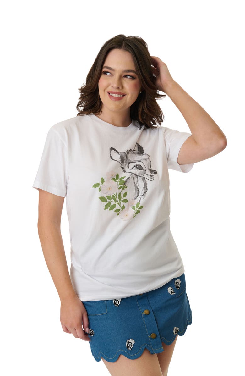 Unique Vintage Plus Size Unisex Graphic Tee, Main, color, White Bambi
