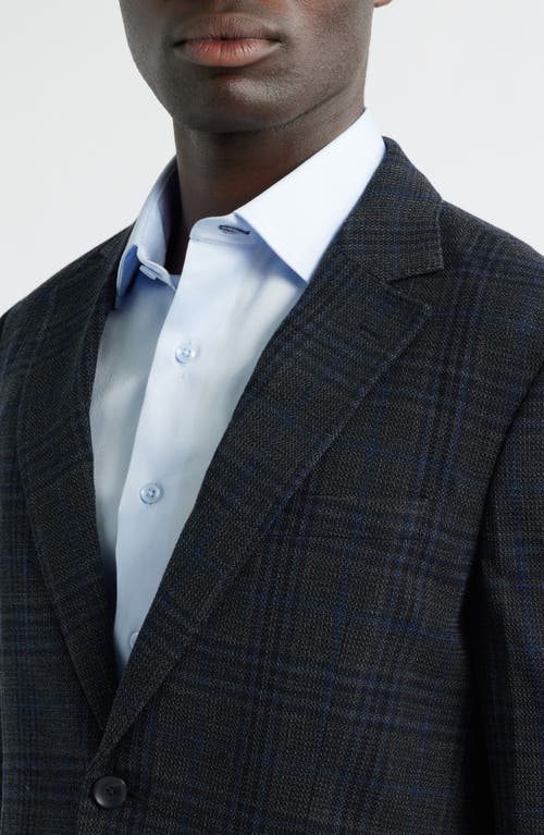 Nordstrom Villa Plaid Knit Wool Blend Sport Coat In Blue