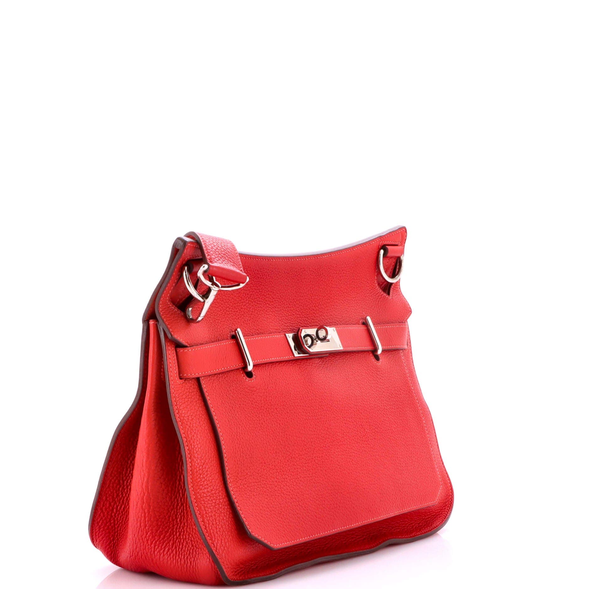 Pre-Owned Hermes Jypsiere Bag Clemence 34, Alternate, color, Rouge Casaque/Rose Jaipur