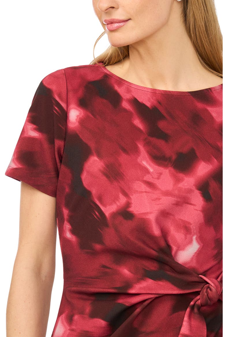 Short Sleeve Tie Waist Maxi Dress, Alternate, color, WINTERBERRY