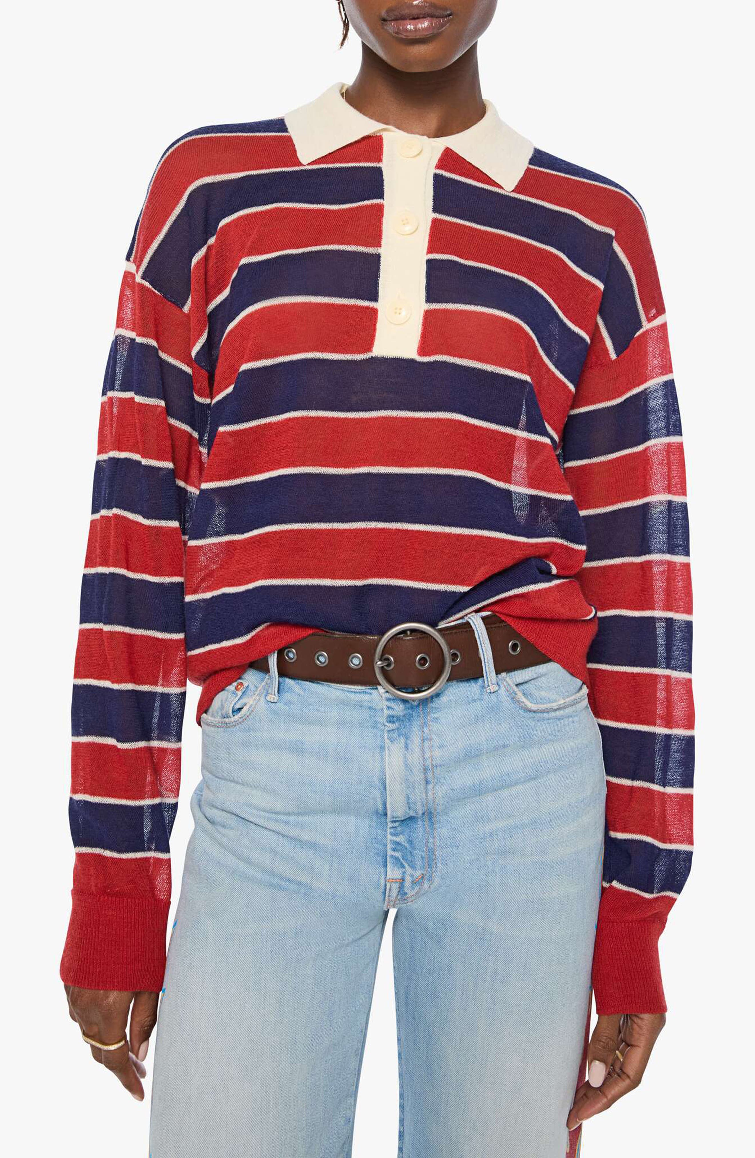 selected RED AND NAVY STRIPE