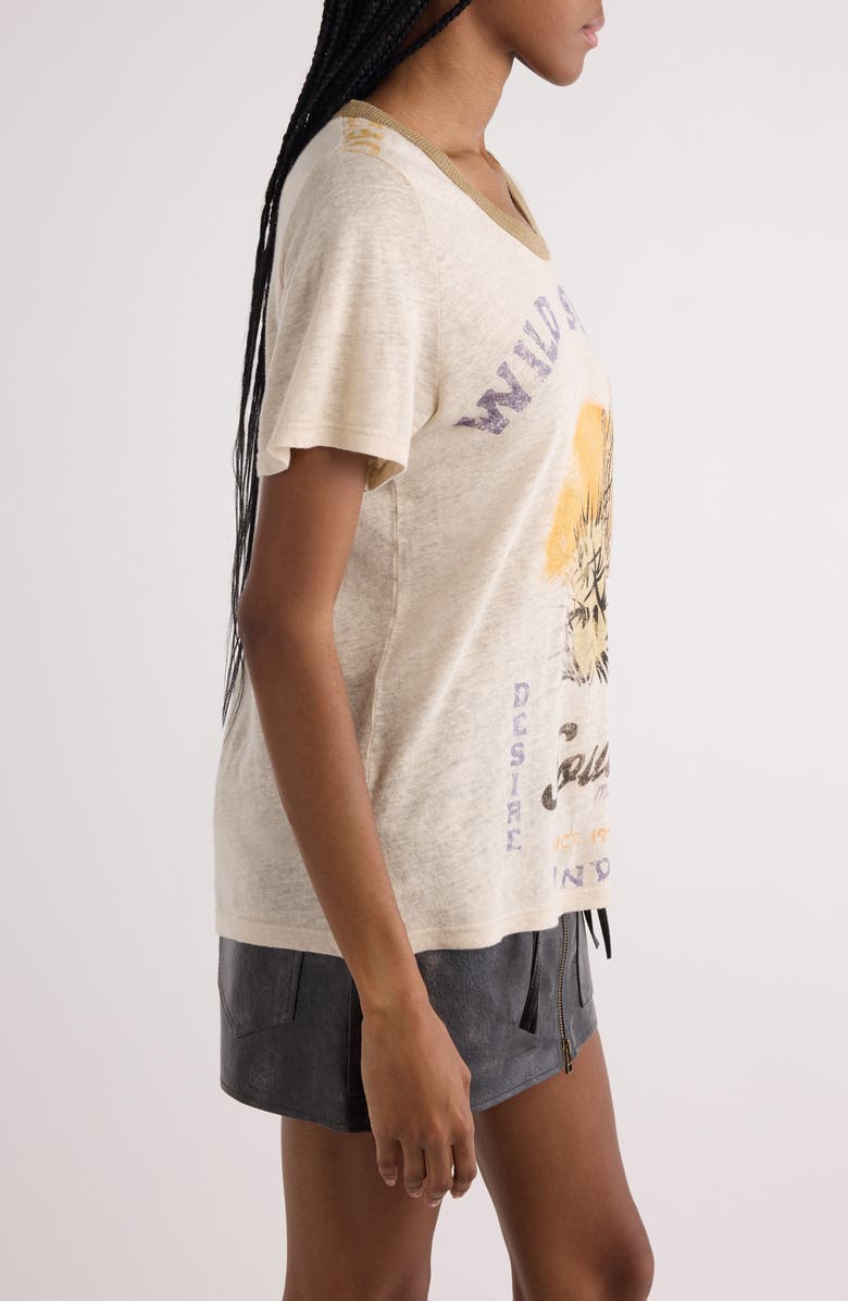 Isabel Marant Étoile Kiliann Linen Graphic T-Shirt, Alternate, color,