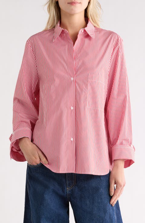 J.D. Stripe Cotton Button-Up Shirt