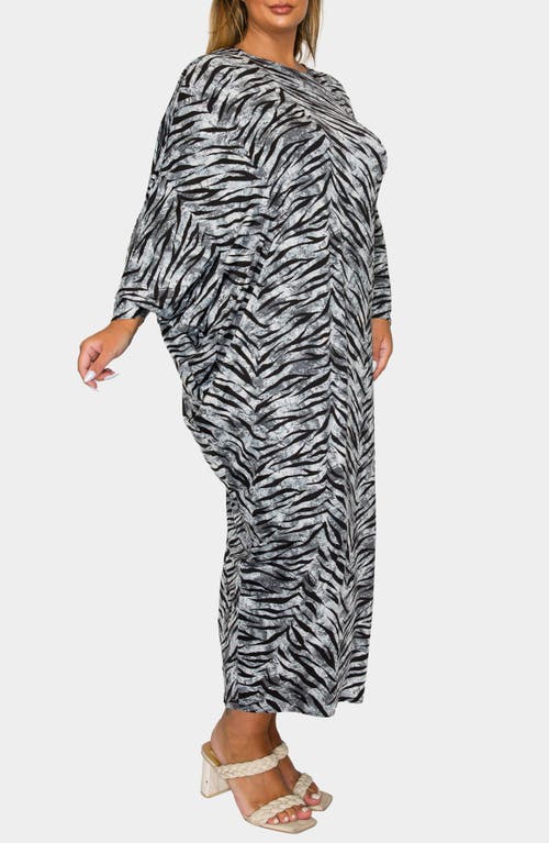 L I V D Mary J Asymmetric Long Sleeve Maxi Dress In Black