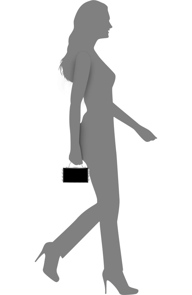 Nina Faux Pearl Dangle Minaudiere, Alternate, color, Black