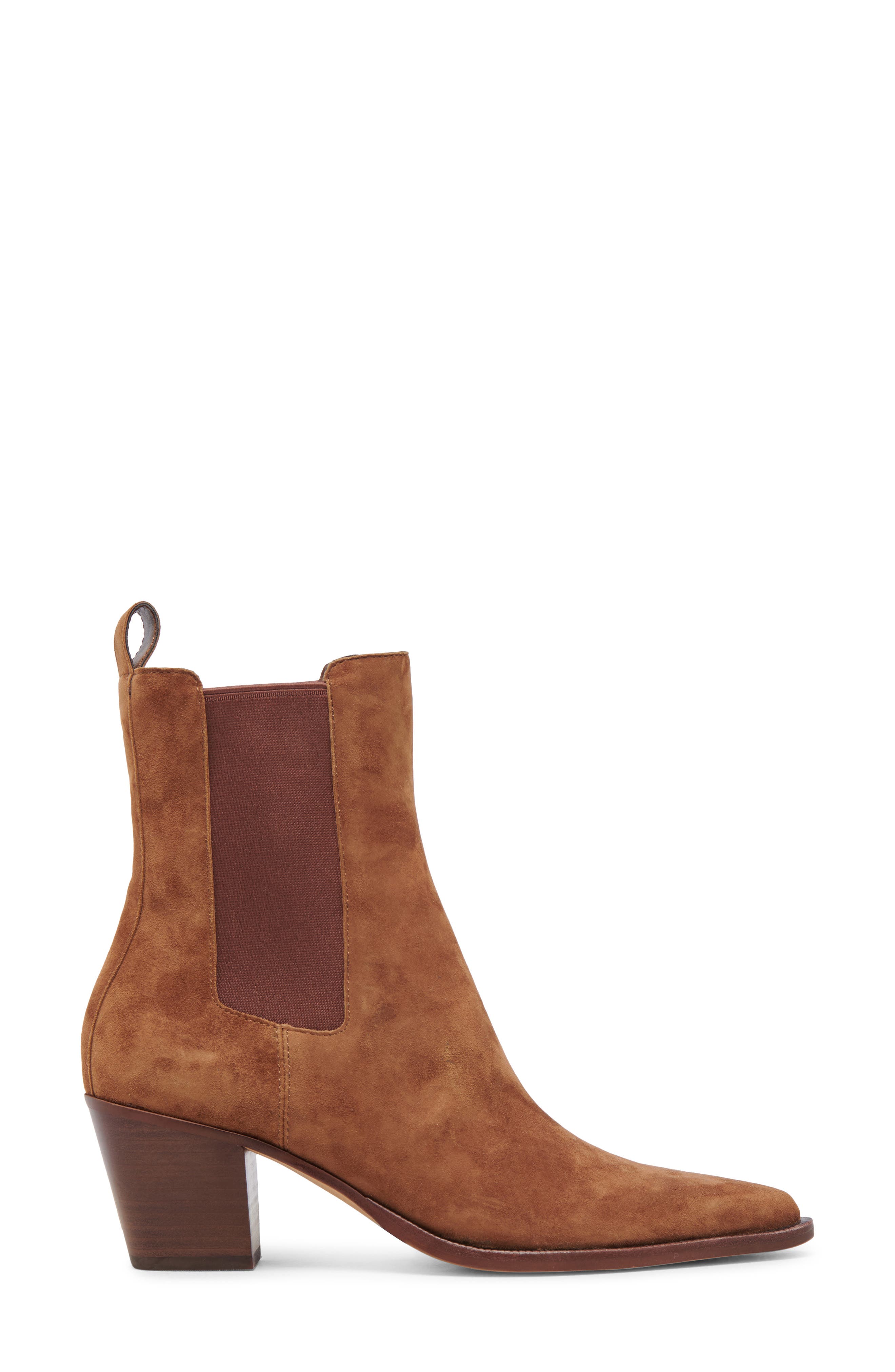 Shadie Waterproof Pointed Toe Chelsea Boot, Alternate, color, BROWN SUEDE