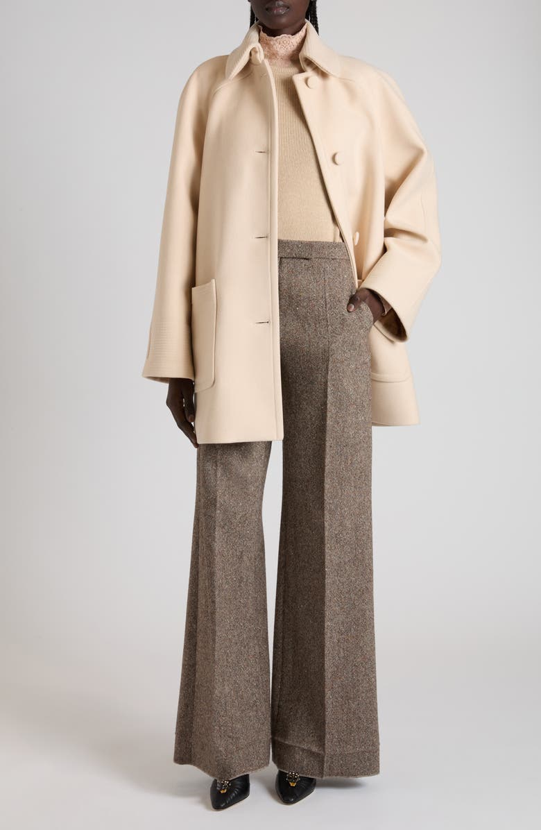 Valentino Double Face Wool Coat, Alternate, color, Beige