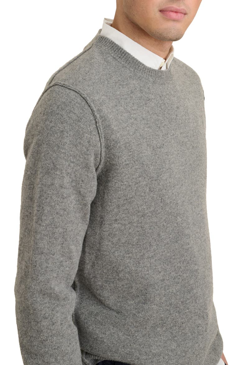 Merino Wool Crewneck Sweater, Alternate, color, HEATHER GREY