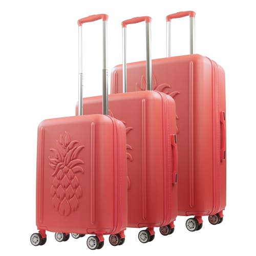 Tommy Bahama 3-piece Hard-sided 3d Pineapple Luggage Set With Drawstring Bag
