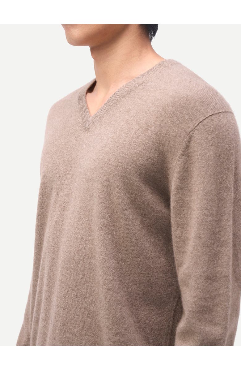 Gobi Cashmere Timeless V-Neck Cashmere Sweater, Alternate, color, Taupe