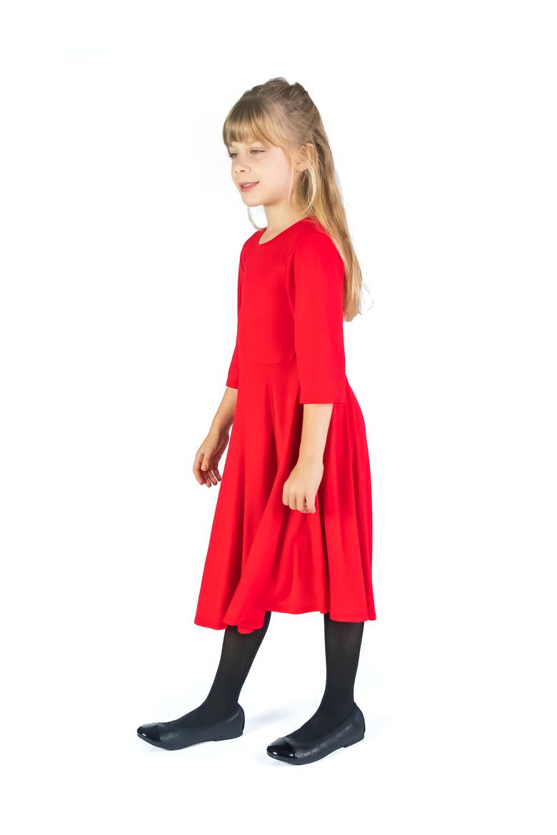 Knee Length Fit and Flare Comfortable Party Dress, Alternate, color, Red