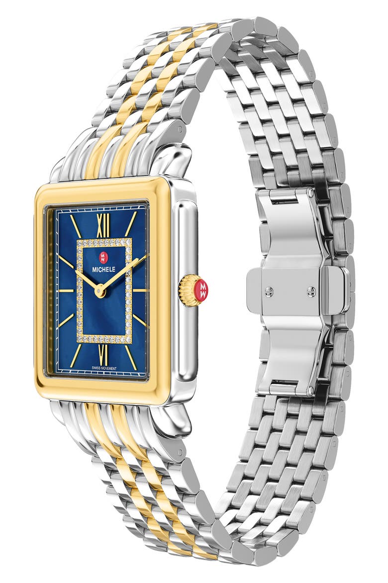 Deco II Two-Tone Diamond Bracelet Watch, 32mm, Alternate, color, TWO TONE