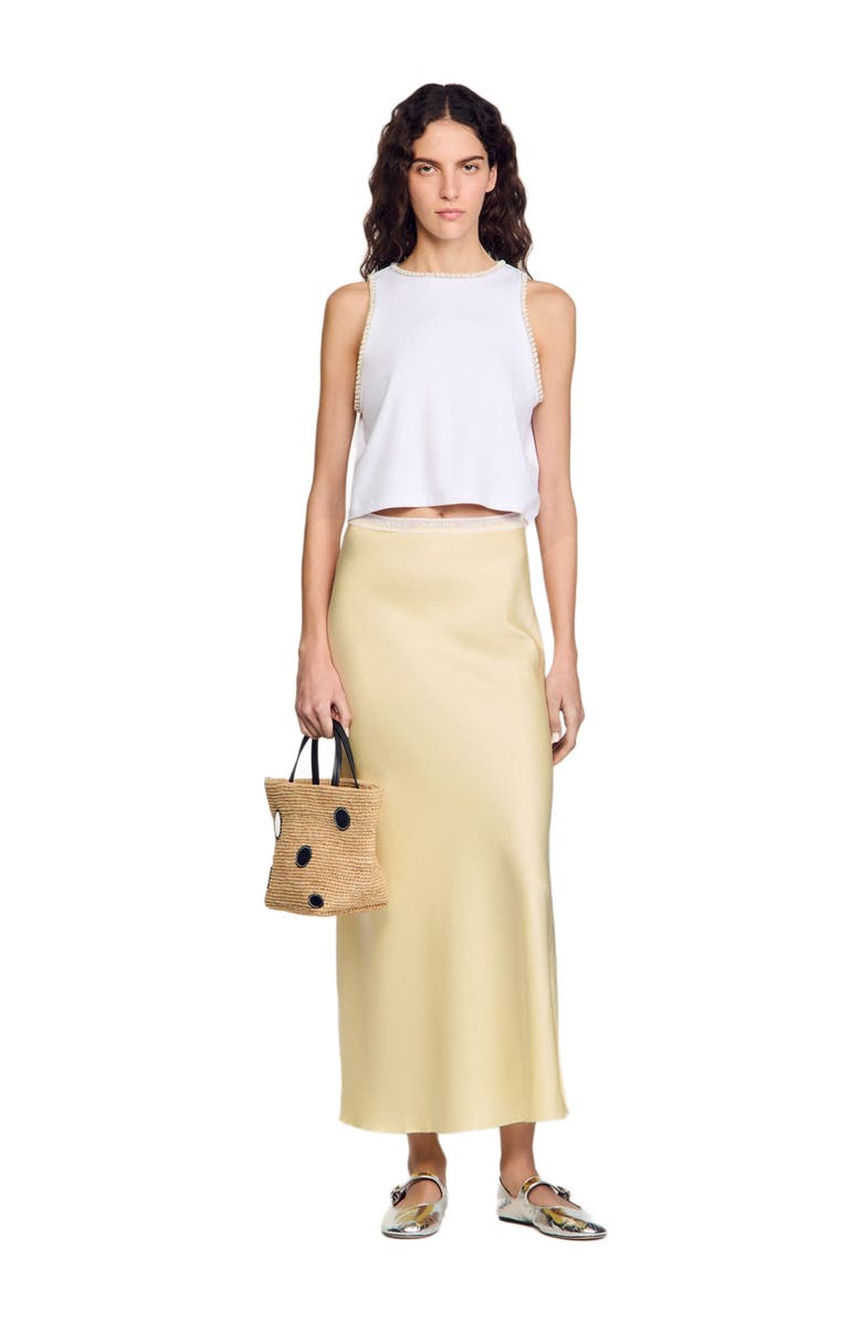 SANDRO Beaded crop top, Alternate, color, 