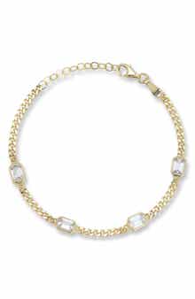 CHLOE AND MADISON Cubic Zirconia Curb Bracelet