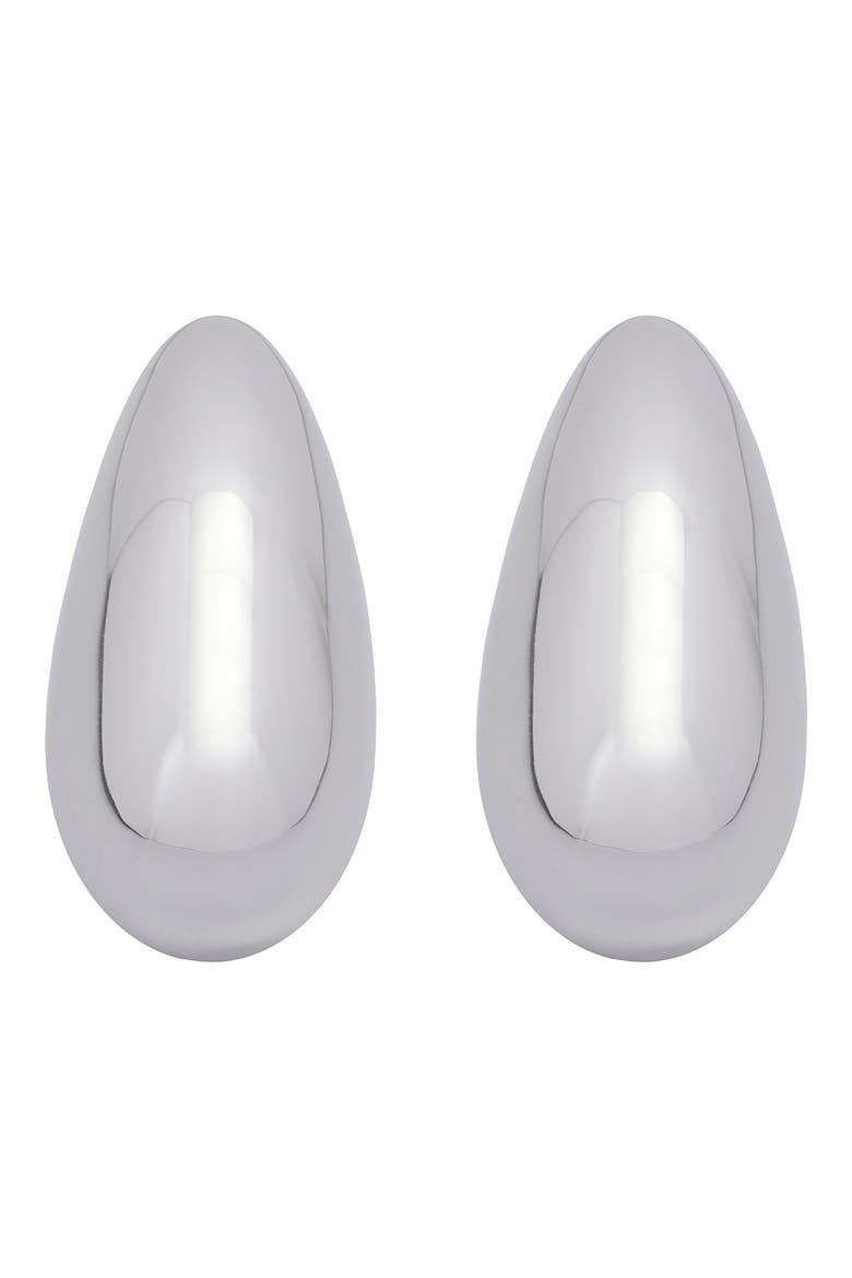 Calla Curve Scoop Earrings, Main, color, SILVER TONE