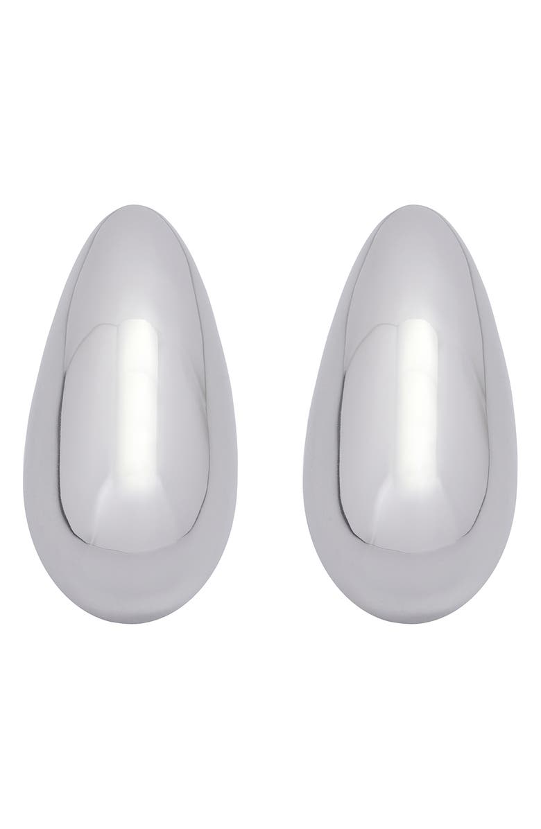 Reiss Calla Curve Scoop Earrings, Main, color, Silver Tone