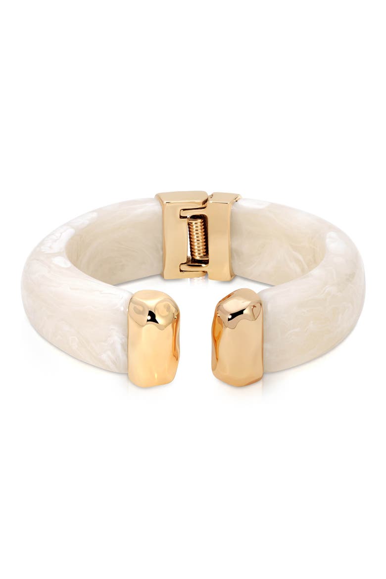 Carved Relic Cuff Bracelet, Main, color, BONE