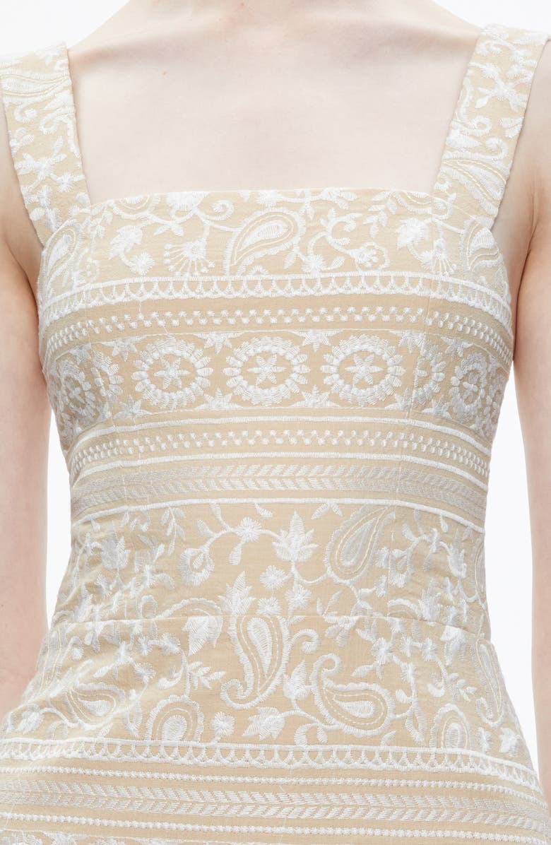 Alice + Olivia Kaidra Embroidered Square Neck Dress, Alternate, color,
