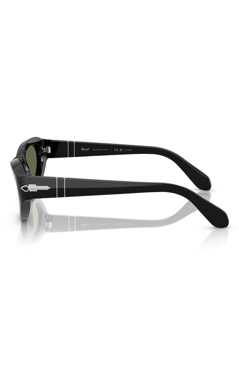 Persol 53mm Polarized Butterfly Sunglasses, Alternate, color, Black