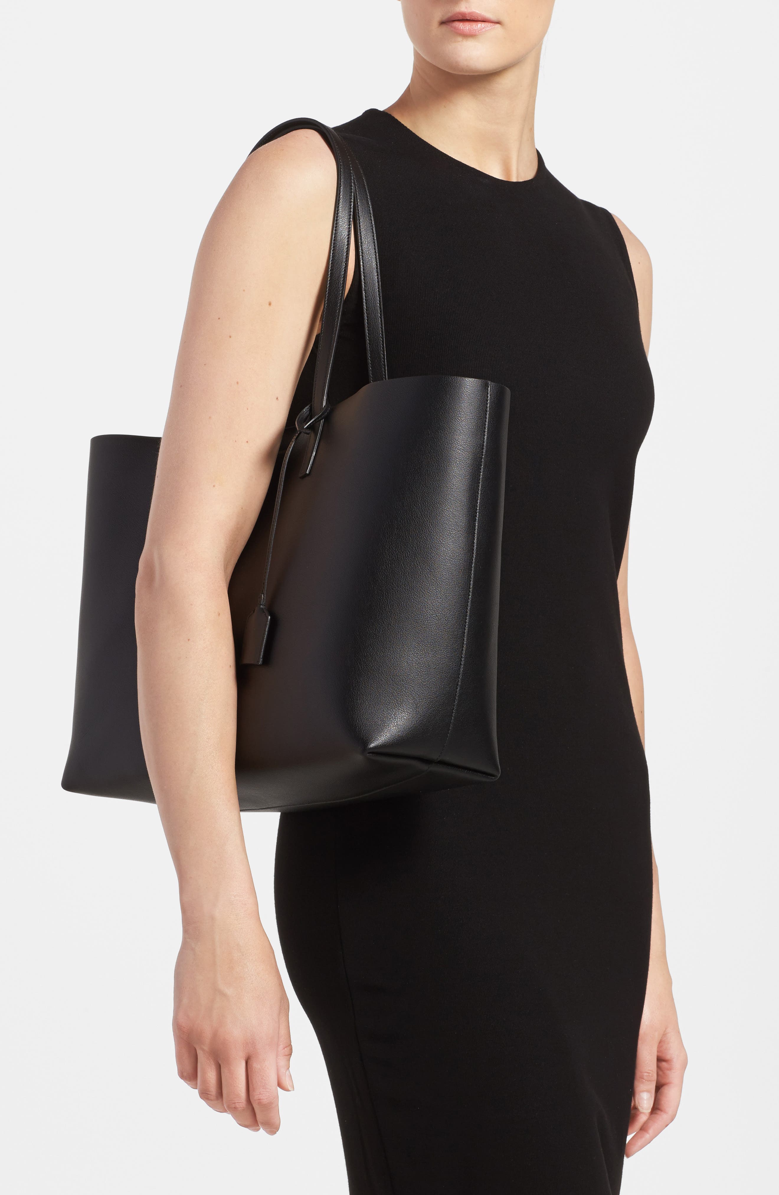 Saint Laurent Shopping Leather Tote, Alternate, color, 