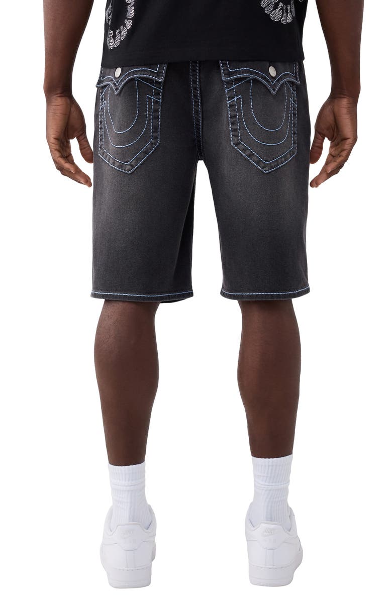True Religion Bobby Flap Big T Denim Shorts, Alternate, color,