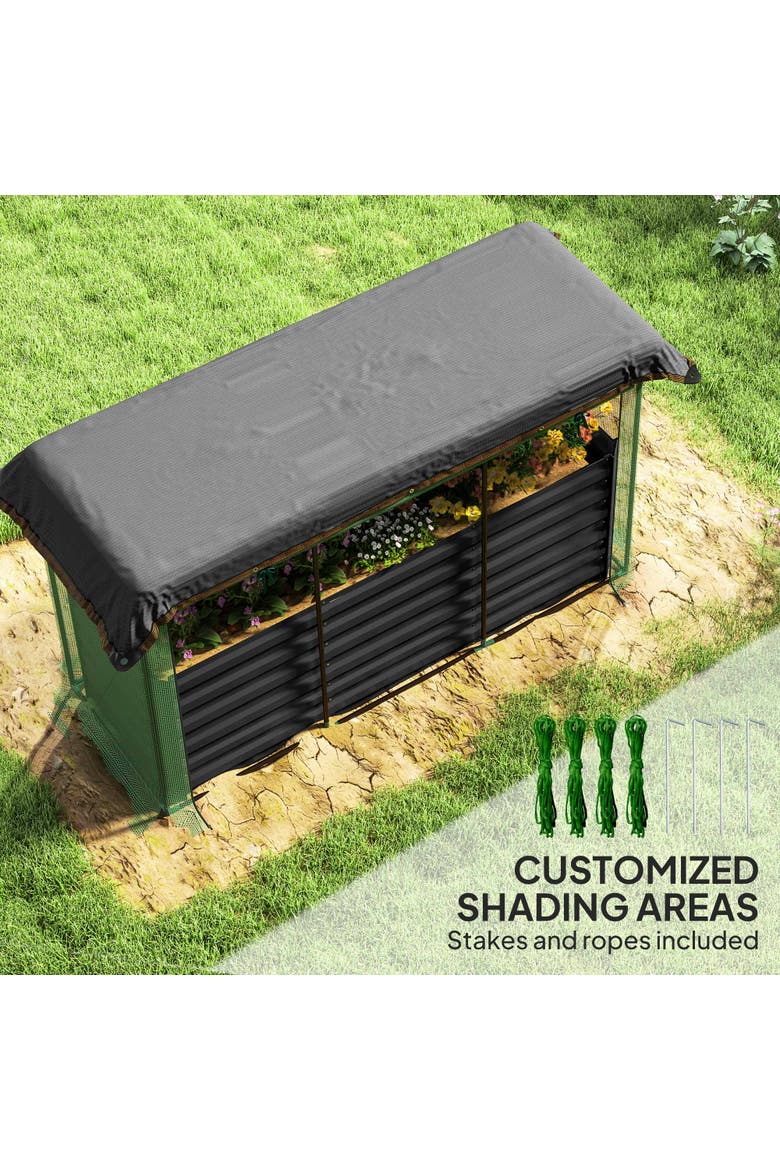 Raised with Crop Cage Plant Protection Net and Shade Cloth Roof,  Garden Bed, Alternate, color, Dark Gray