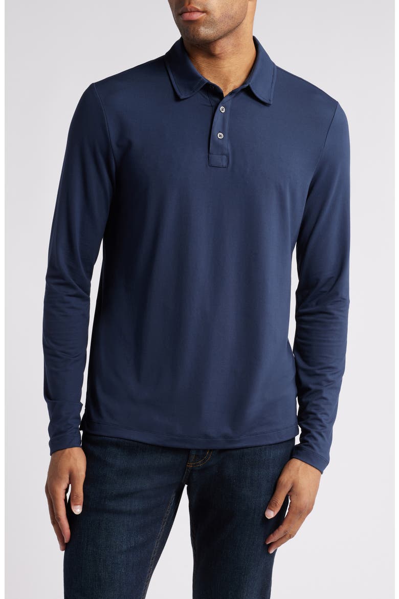 Luxe Jersey Long Sleeve Polo, Main, color, STARGAZER