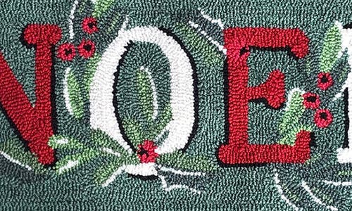 R16 Home Noel Embroidered Doormat In Green