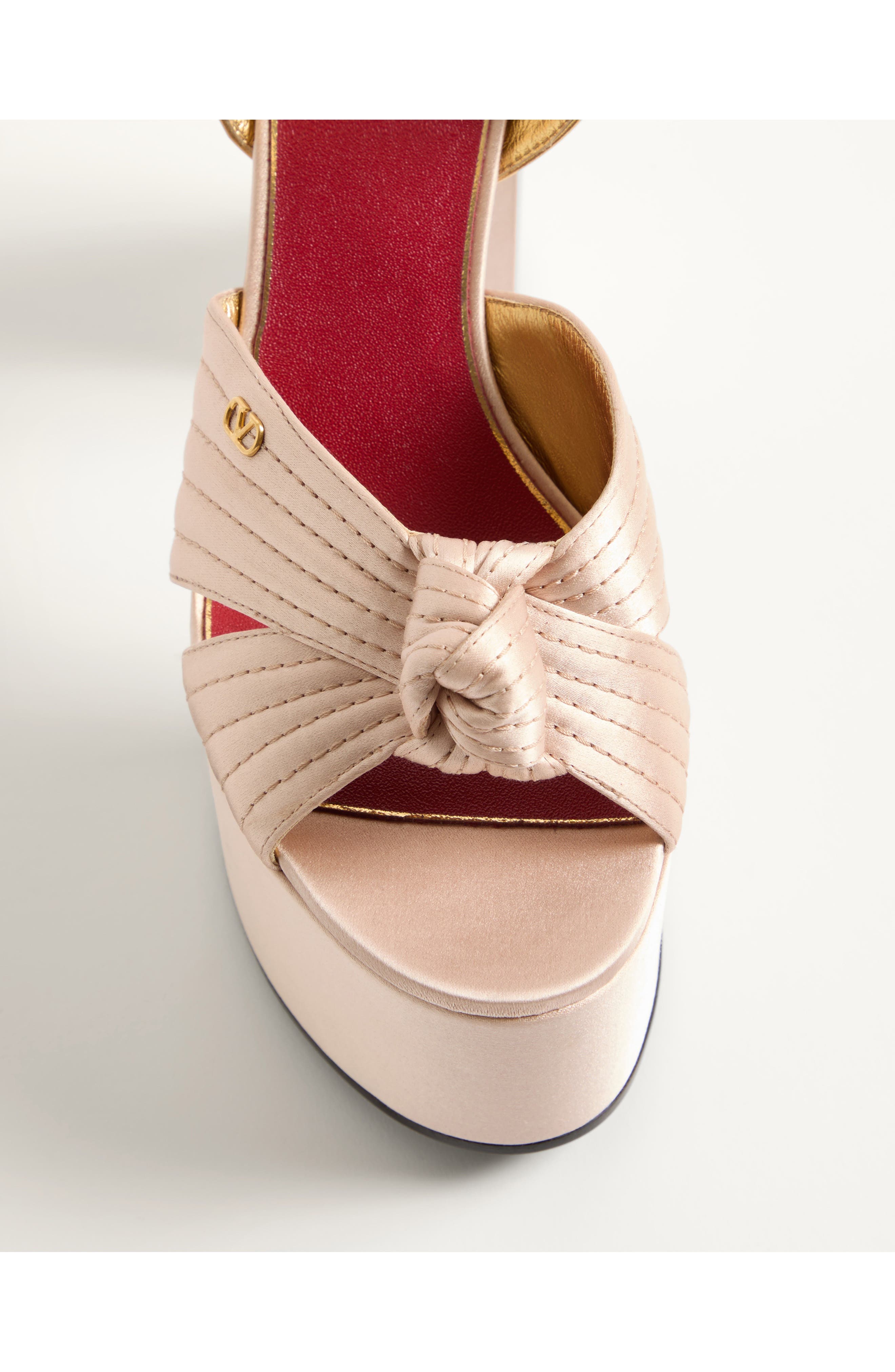 Valentino Crasher Platform Sandal, Alternate, color, Skin