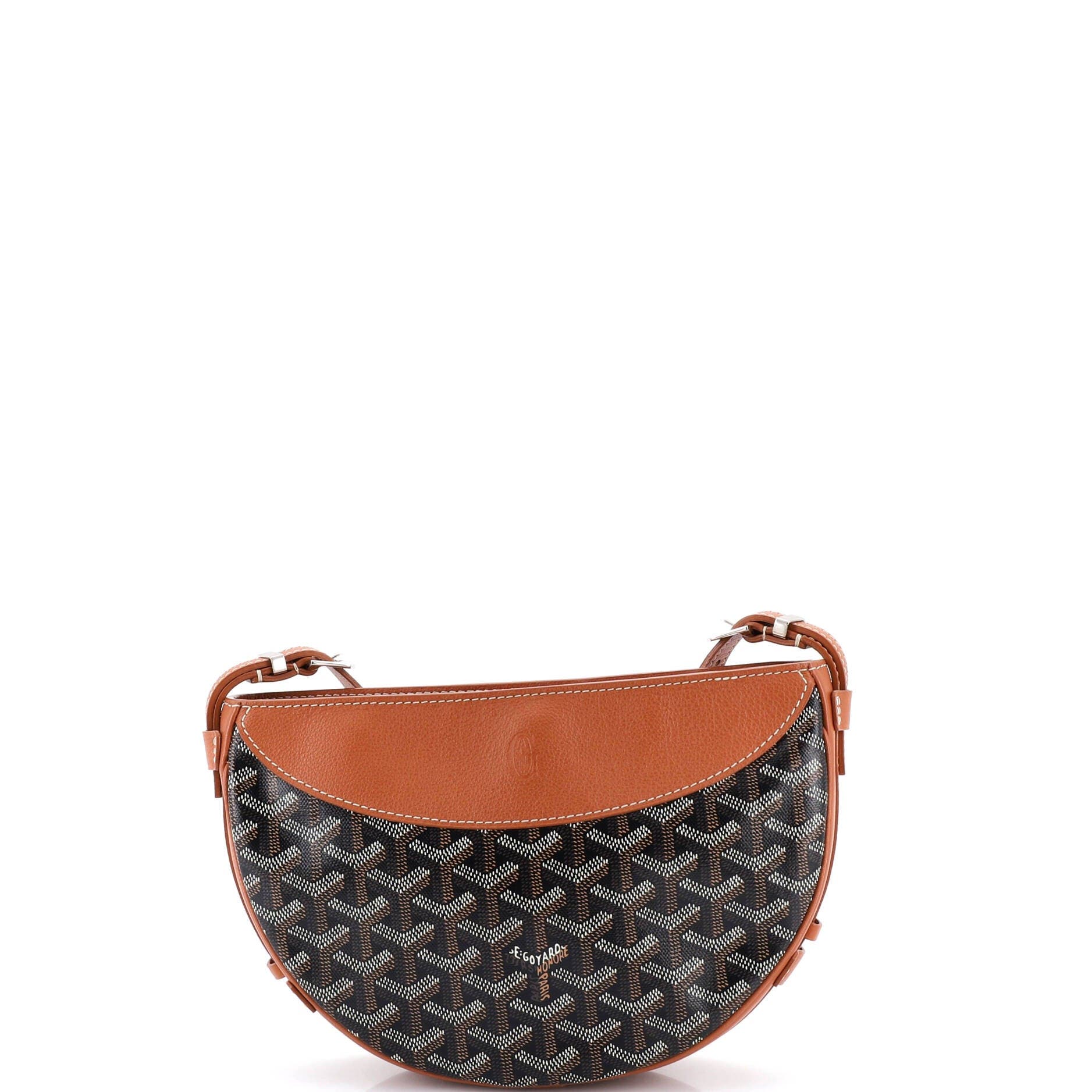 Pre-Owned Goyard Hirondelle Shoulder Bag Coated Canvas and Leather, Alternate, color, Brown