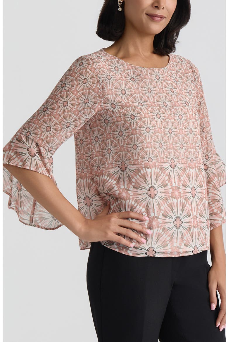 Print Ruffle Sleeve Top, Alternate, color, TEAROSE MULTI