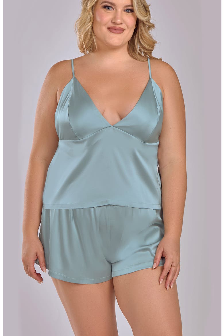 Satin Cami and Shorts Pajama Set, Main, color, Sage