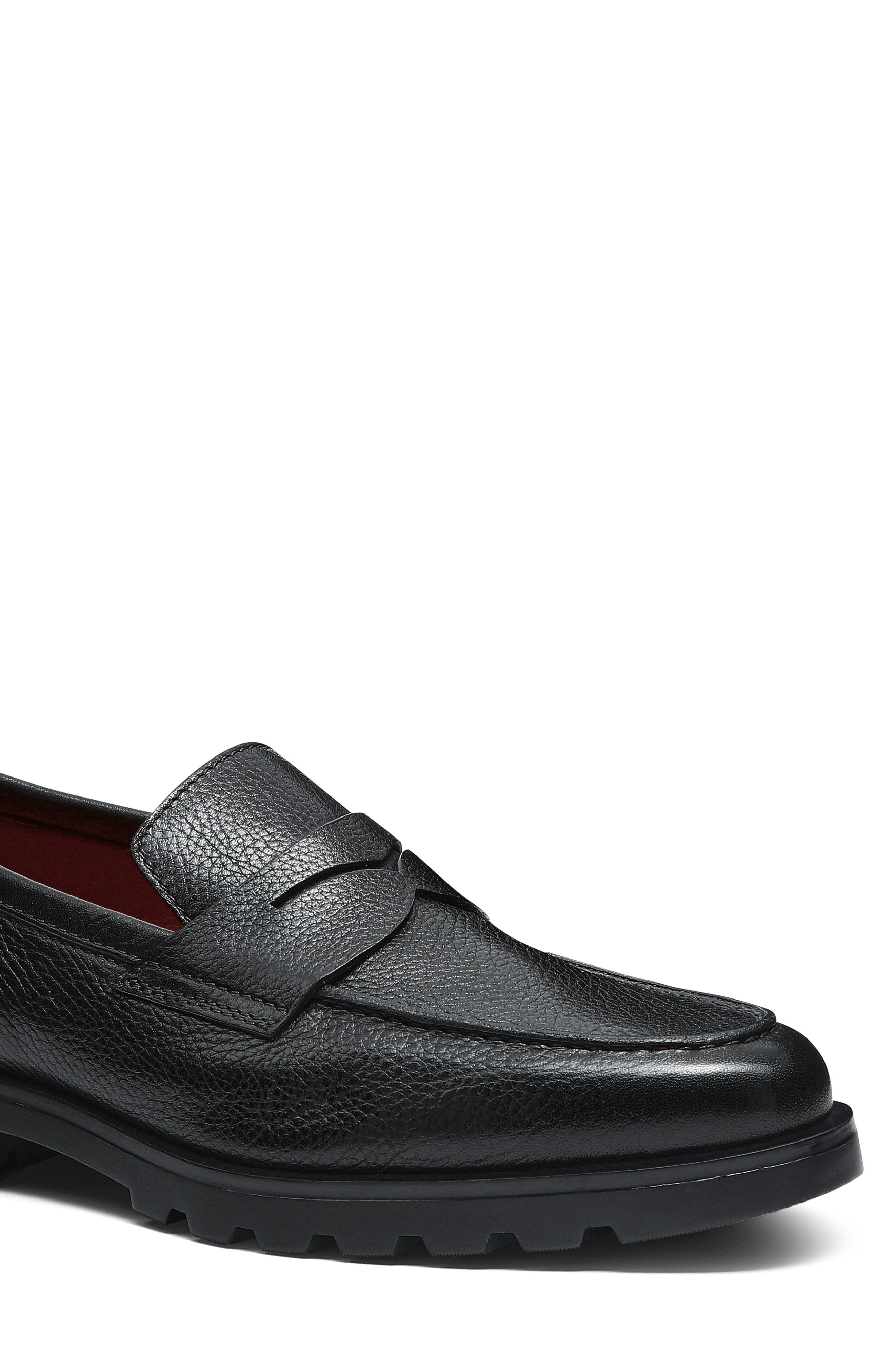 Santoni Rock Penny Loafer, Alternate, color, Black