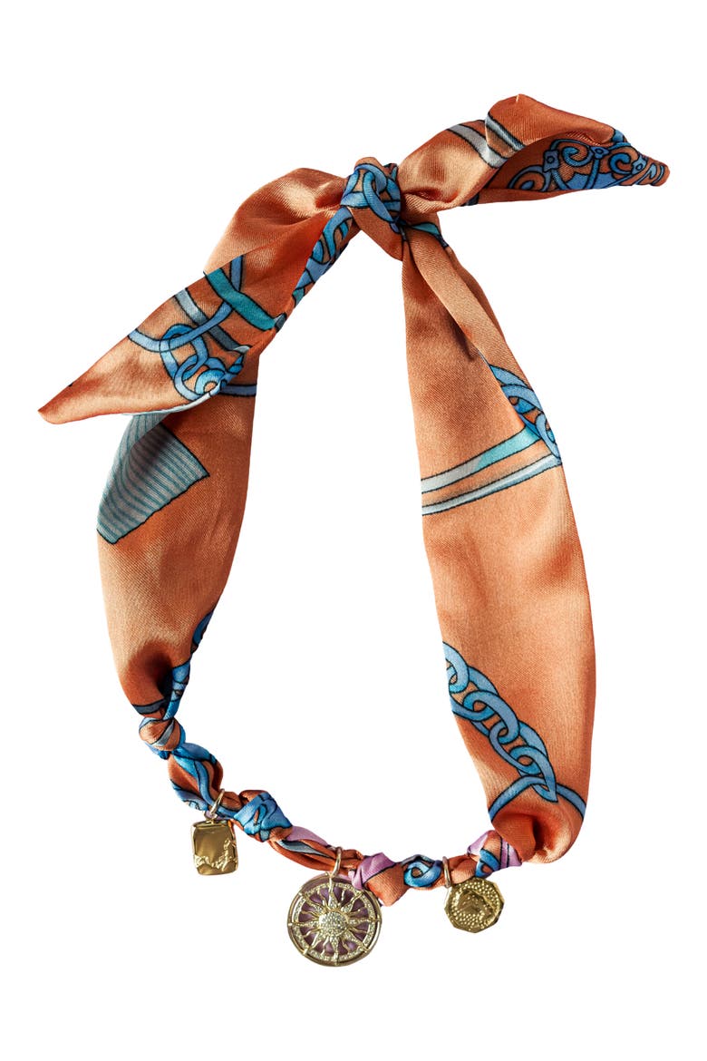 Margo Scarf Necklace, Main, color, ORANGE