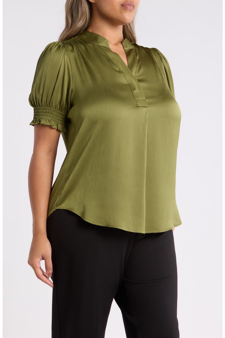 Crinkled Satin Top, Alternate, color, BAY LEAF