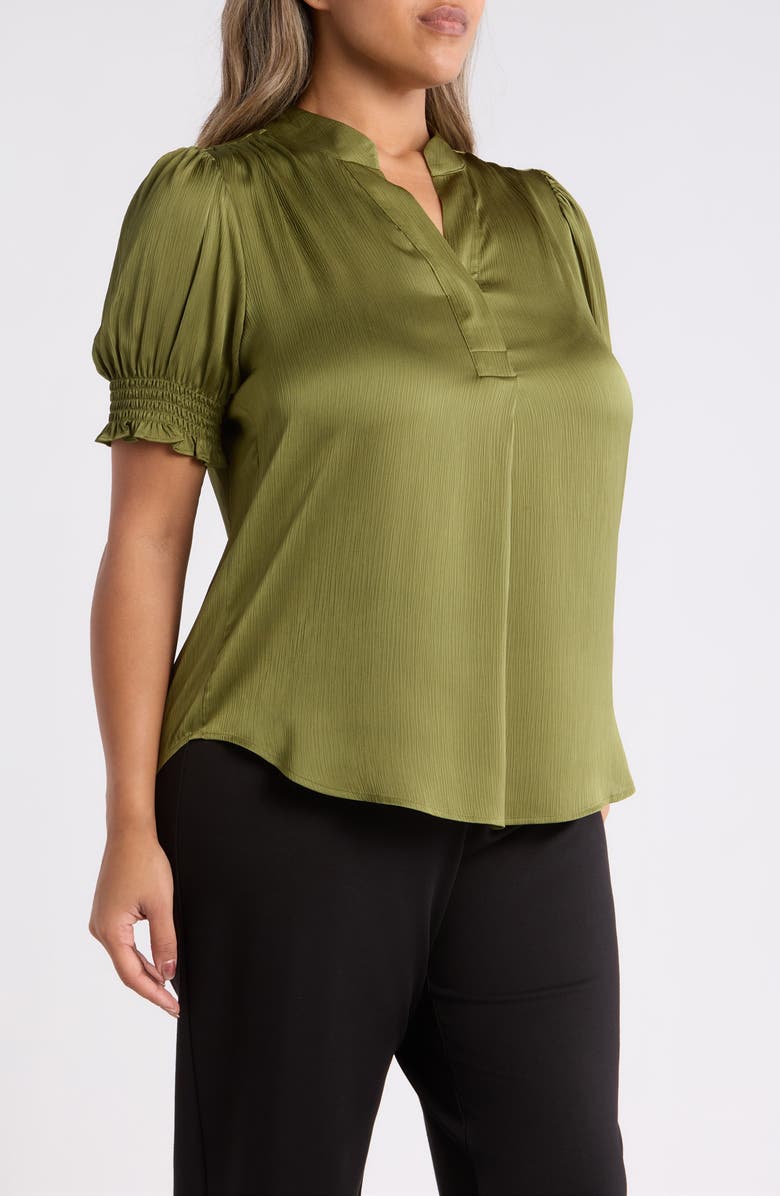 Anne Klein Crinkled Satin Top, Alternate, color,