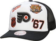 Mitchell & Ness Men's Mitchell & Ness White/Black Philadelphia Flyers Gridlock Trucker Adjustable Hat
