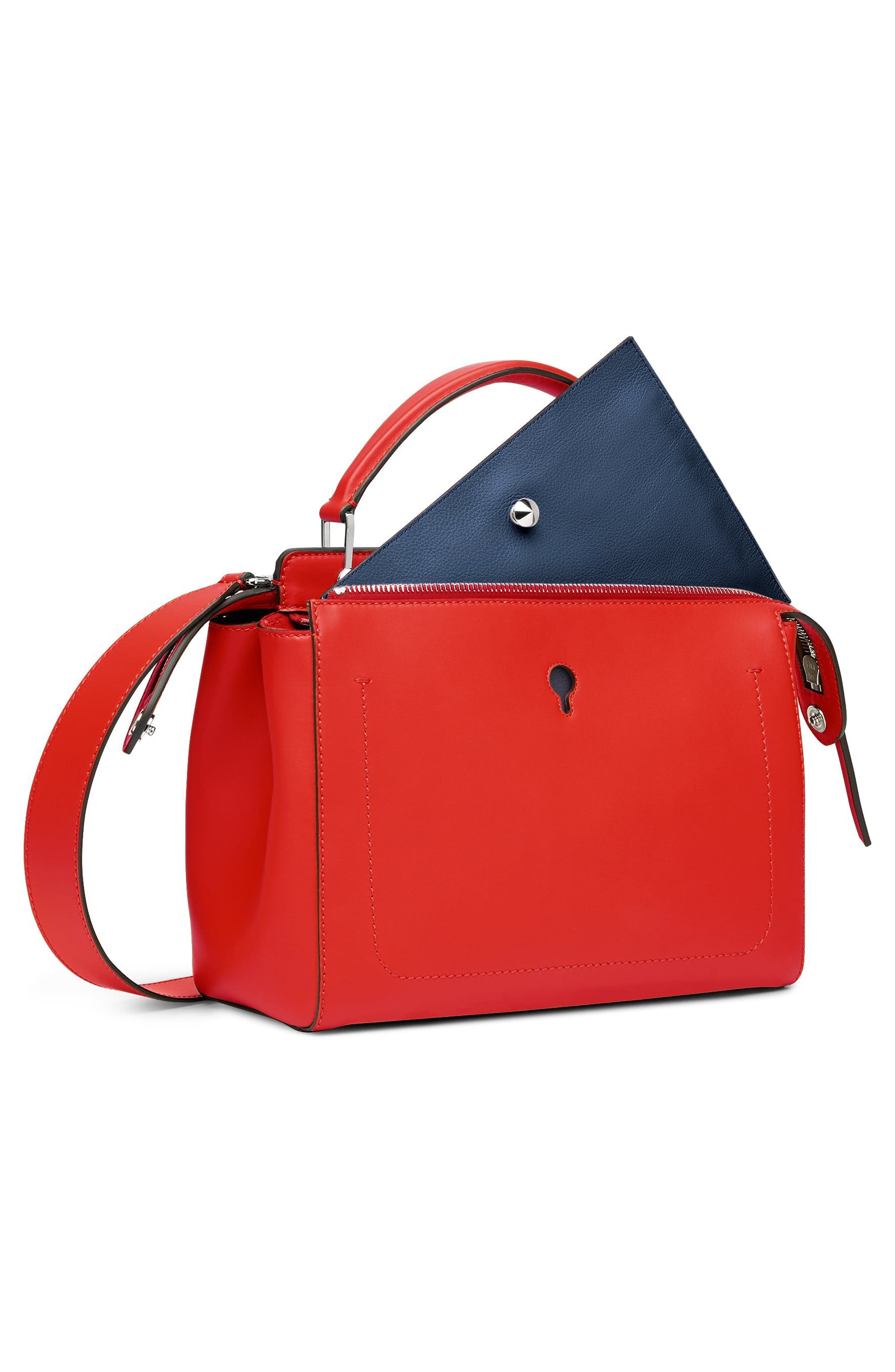 Fendi 'DOTCOM' Leather Satchel, Alternate, color, 