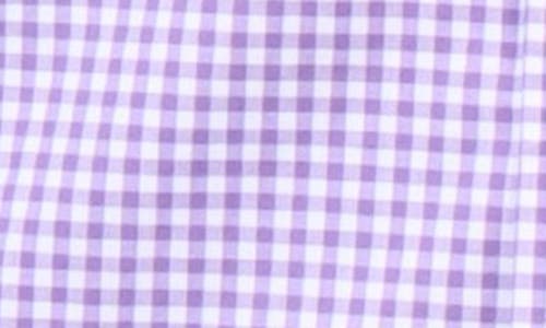 Tailorbyrd Gingham Stretch Cotton Button-up Shirt In Purple