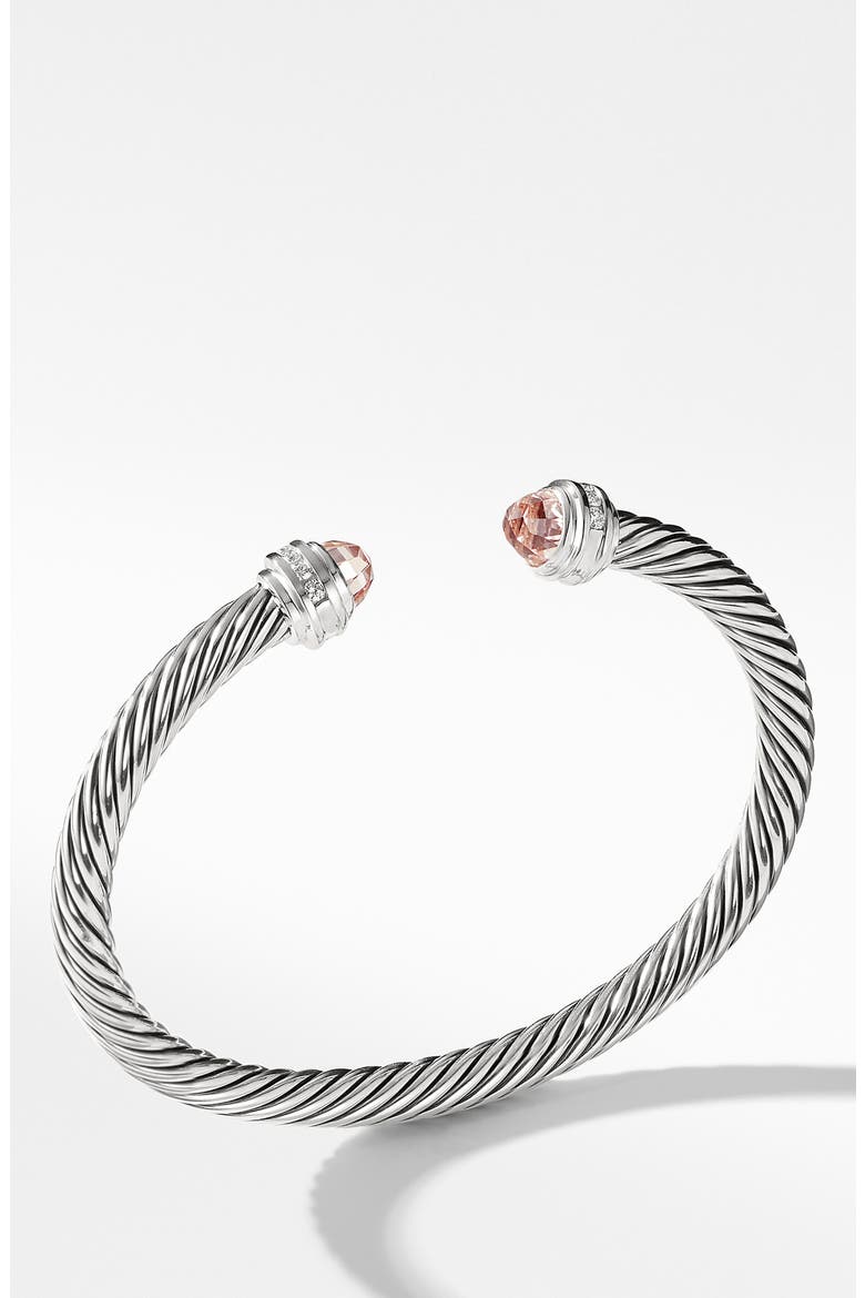 Cable Classics Bracelet with Morganite & Diamonds, 5mm, Alternate, color, MORGANITE