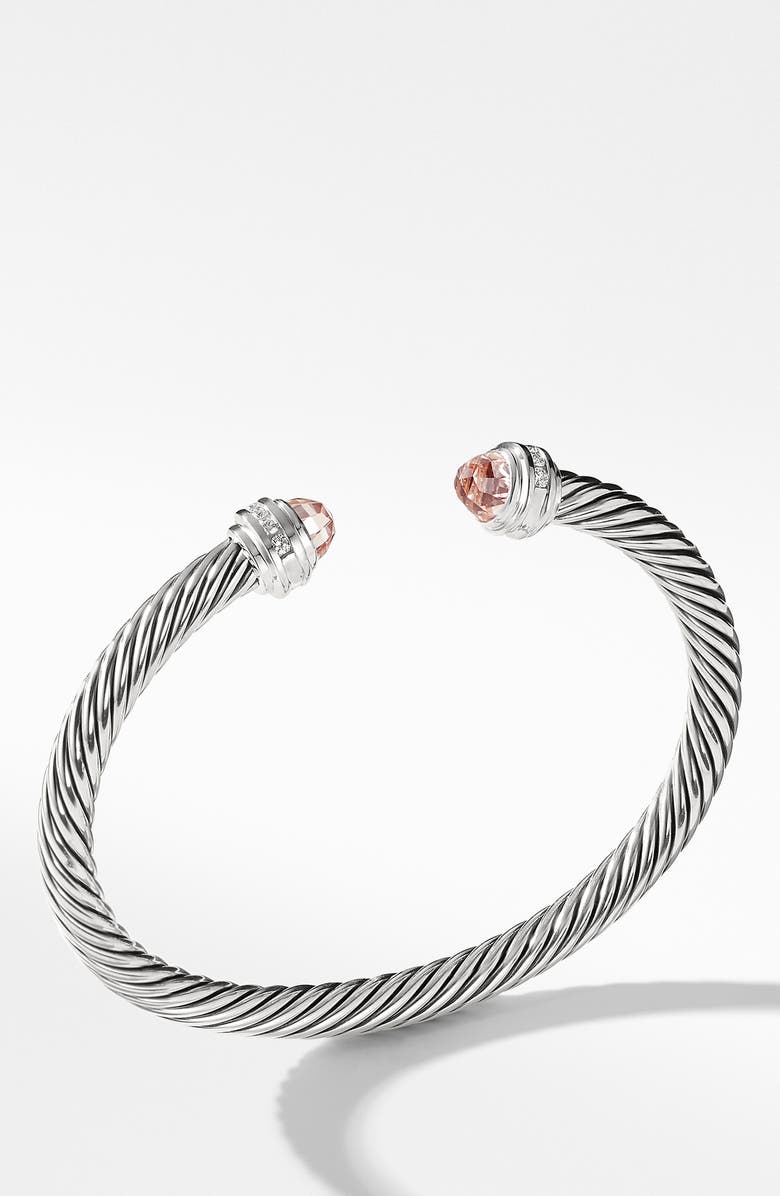David Yurman Cable Classics Bracelet with Morganite & Diamonds, 5mm, Alternate, color,