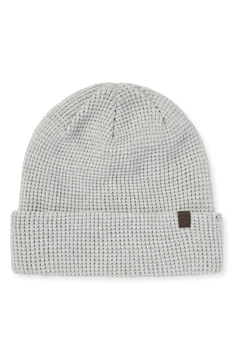 TravisMathew Cloud Waffle Beanie, Main, color, Heather Grey