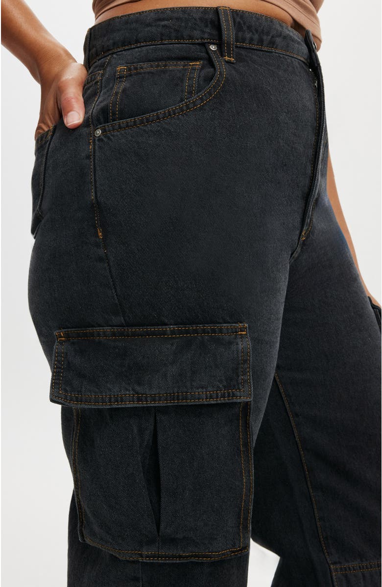 Cotton On Curvy Cargo Wide Jean, Alternate, color, 