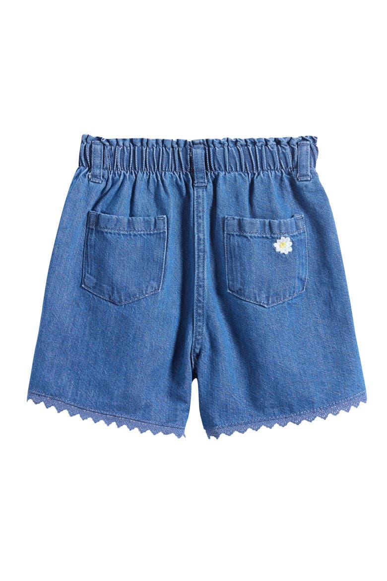 Kids' Embroidered Daisies Denim Shorts, Alternate, color, BLUE